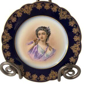 L. S. & S.‎ Limoges France Porcelain Portrait Plate Marquise De Pompadour Gold